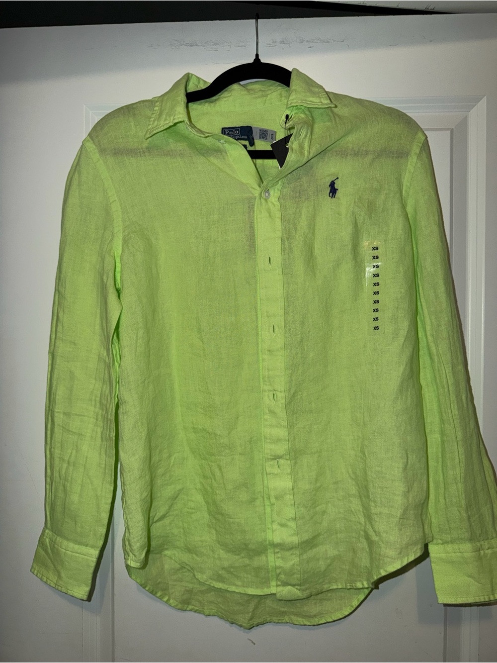 Polo by Ralph Lauren Neon Lime Linen Button-Down Shirt - Women